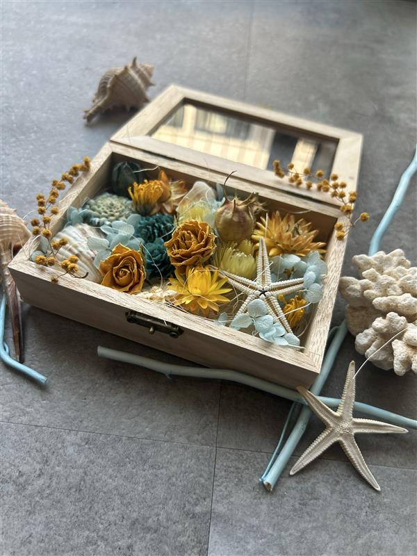 夏のドライフラワーBOX(イエロー×ブルー)