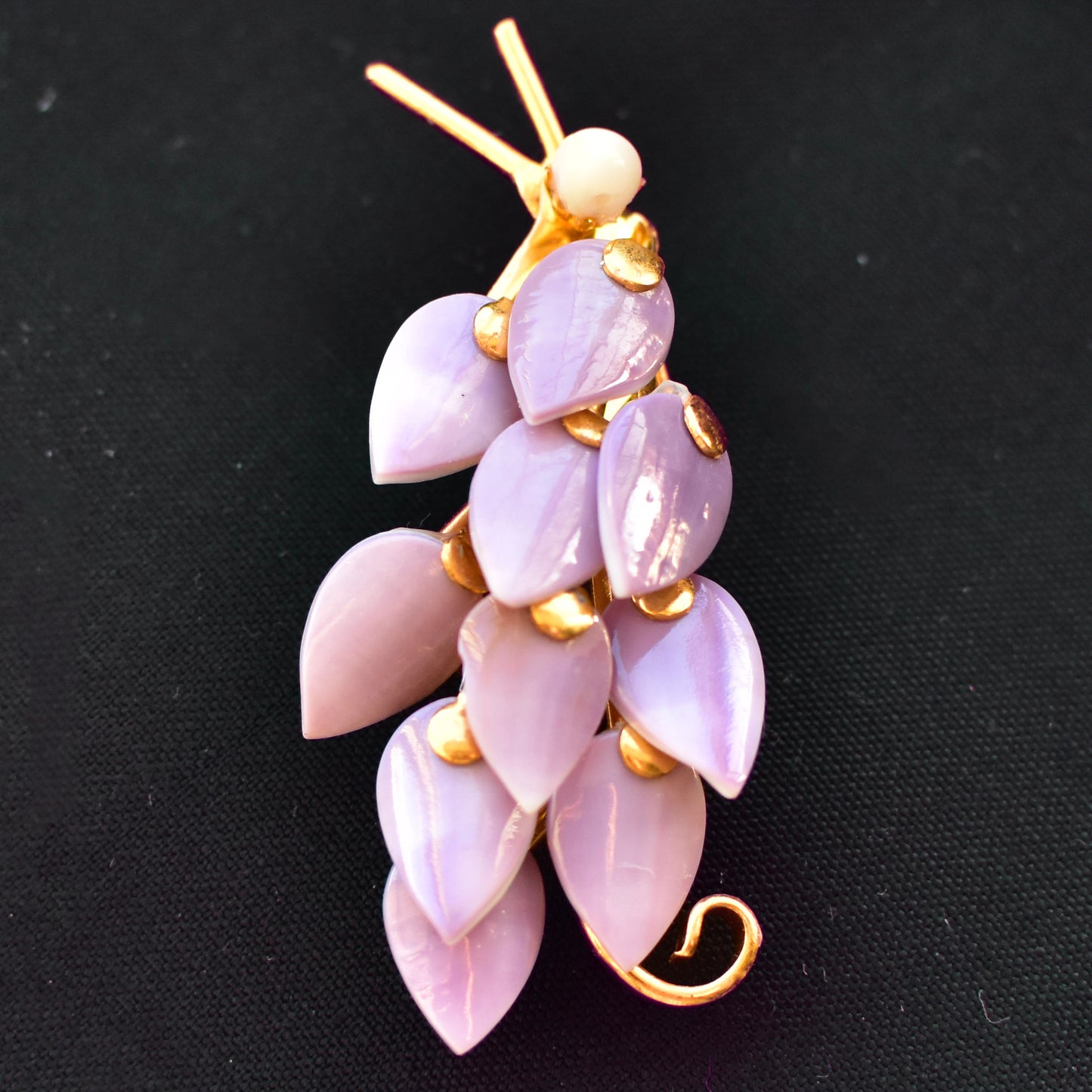 Shell brooch shape of a bird