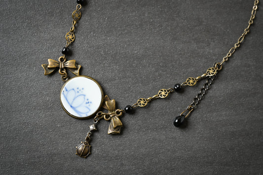 ブルー　ブラスパーツ・レジン　ブレスレット｜kusano